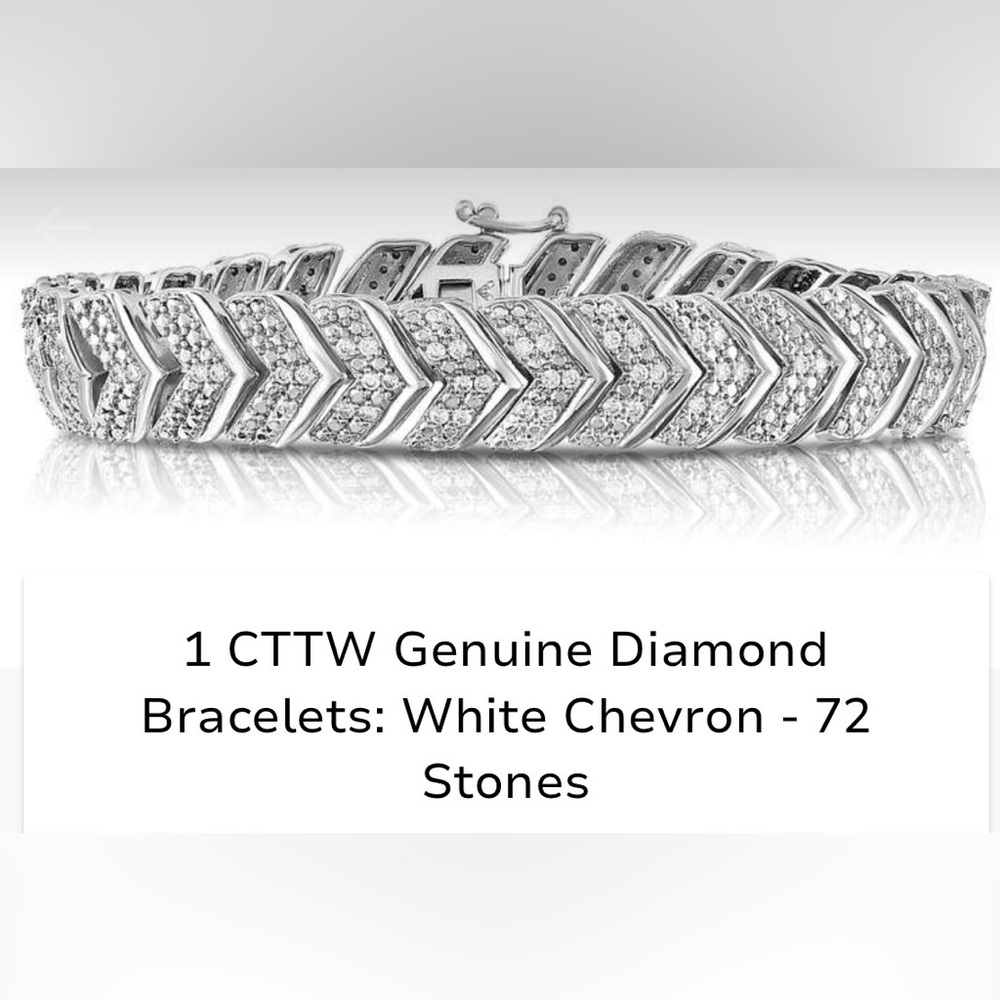 1 ct. tw. Rhodium Plated Diamond Bracelet, 7 1/2”